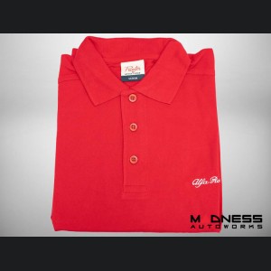 Alfa Romeo Polo Shirt - Red w/ White Script - size small 